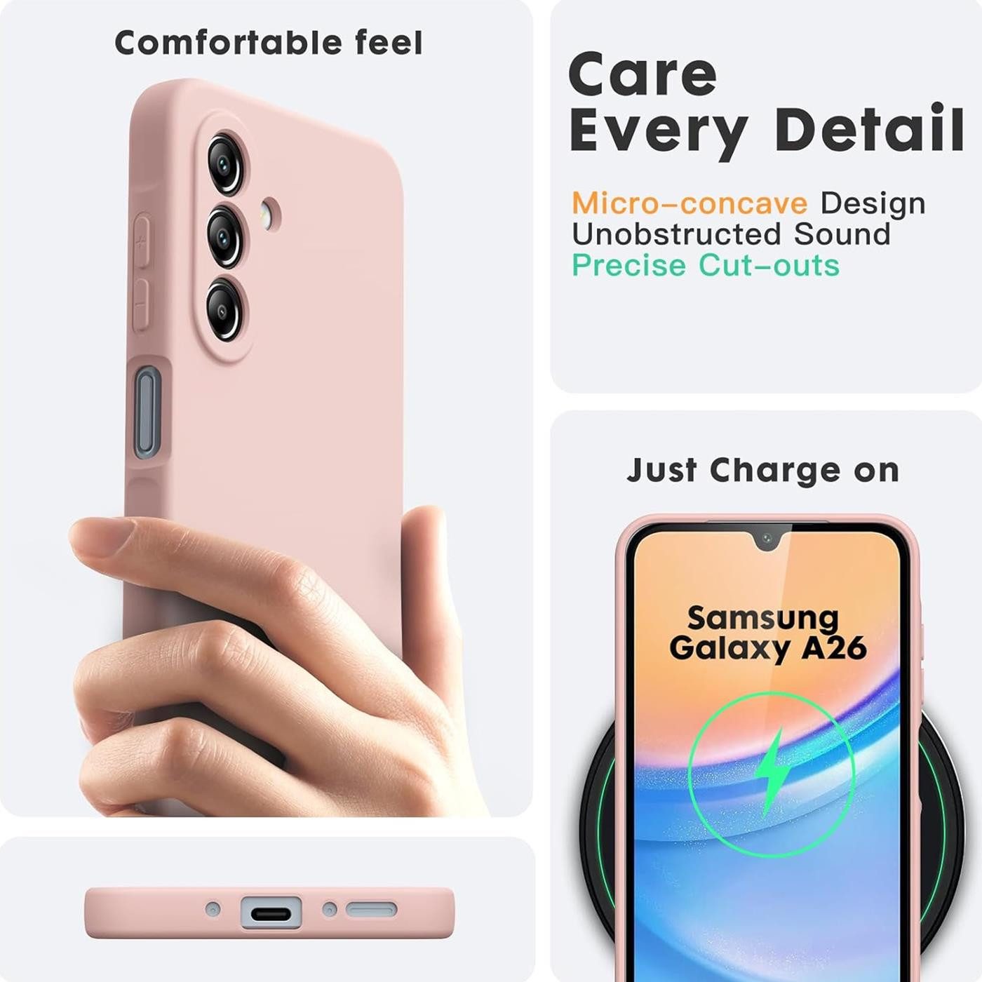 CoolGadget Handyhülle Silikon Colour Series Slim Case für Samsung Galaxy A26 5G 6,7 Zoll, Hülle weich Handy Cover für Samsung A26 5G Schutzhülle – Bild 5 von 5