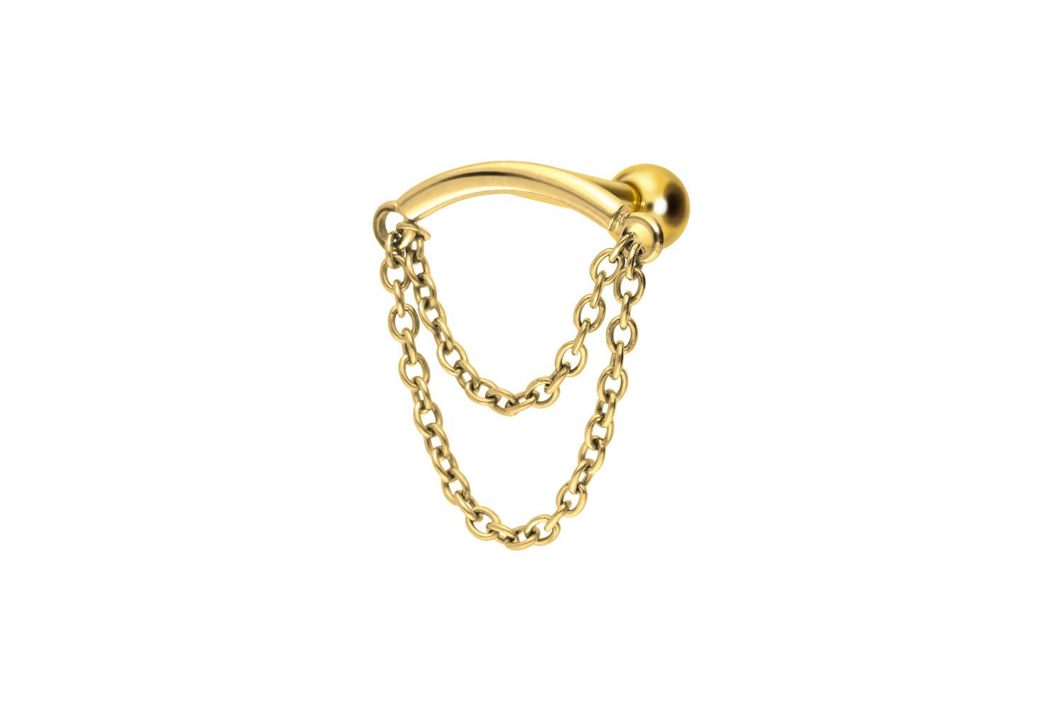 Piercing-Set Titan Ohrpiercing mit Innengewinde BOGEN + 2 KETTEN