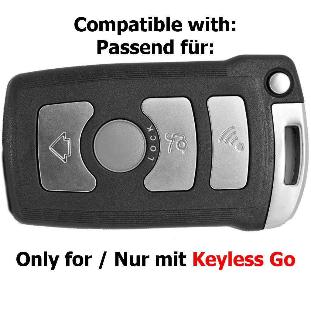 Softcase 7er Tasten BMW KEYLESS SMARTKEY E66 Autoschlüssel Silikon E65 01-05 Schwarz, mt-key 4 Schlüsseltasche für Schutzhülle