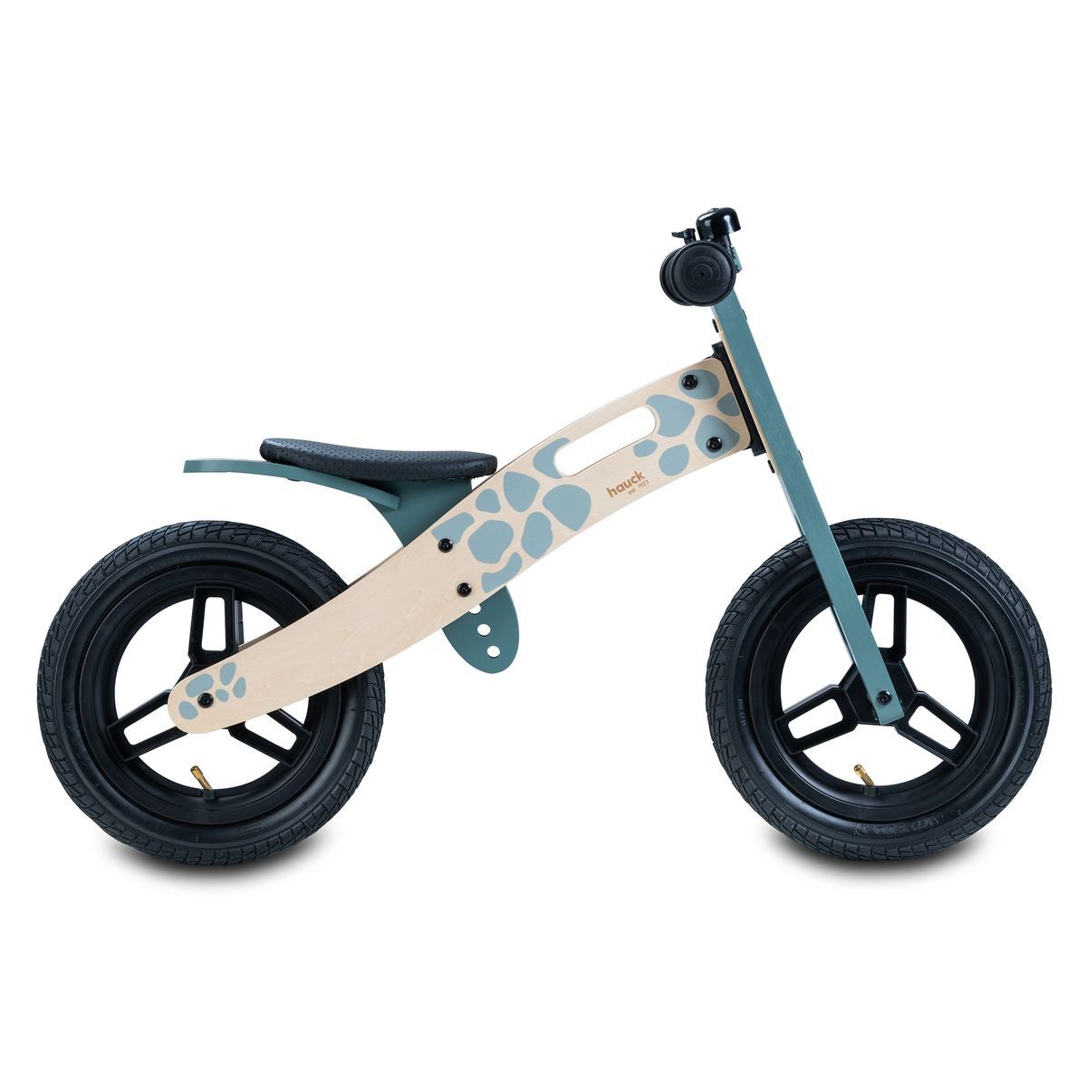 Hauck Laufrad Balance N Ride - Turtle 12 Zoll, Holz Lauflernrad mit Lufträdern & verstellbarem Sitz ab 18 Monate