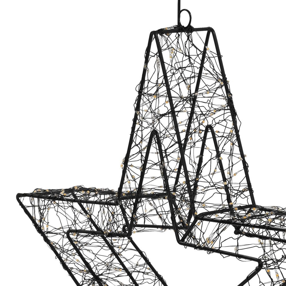 ECD Germany LED Stern Weihnachtsdeko Drahtstern Weihnachtsstern Dekostern für Weihnachten, Aufhängen Timer Leuchtstern 500 LEDs für Innen & Außen Extra-Warmweiß