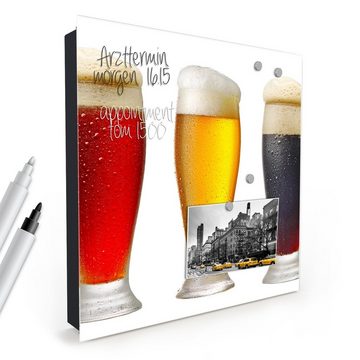 Primedeco Schlüsselkasten Magnetpinnwand mit Glasfront Verschiedene Biersorten (1 St)