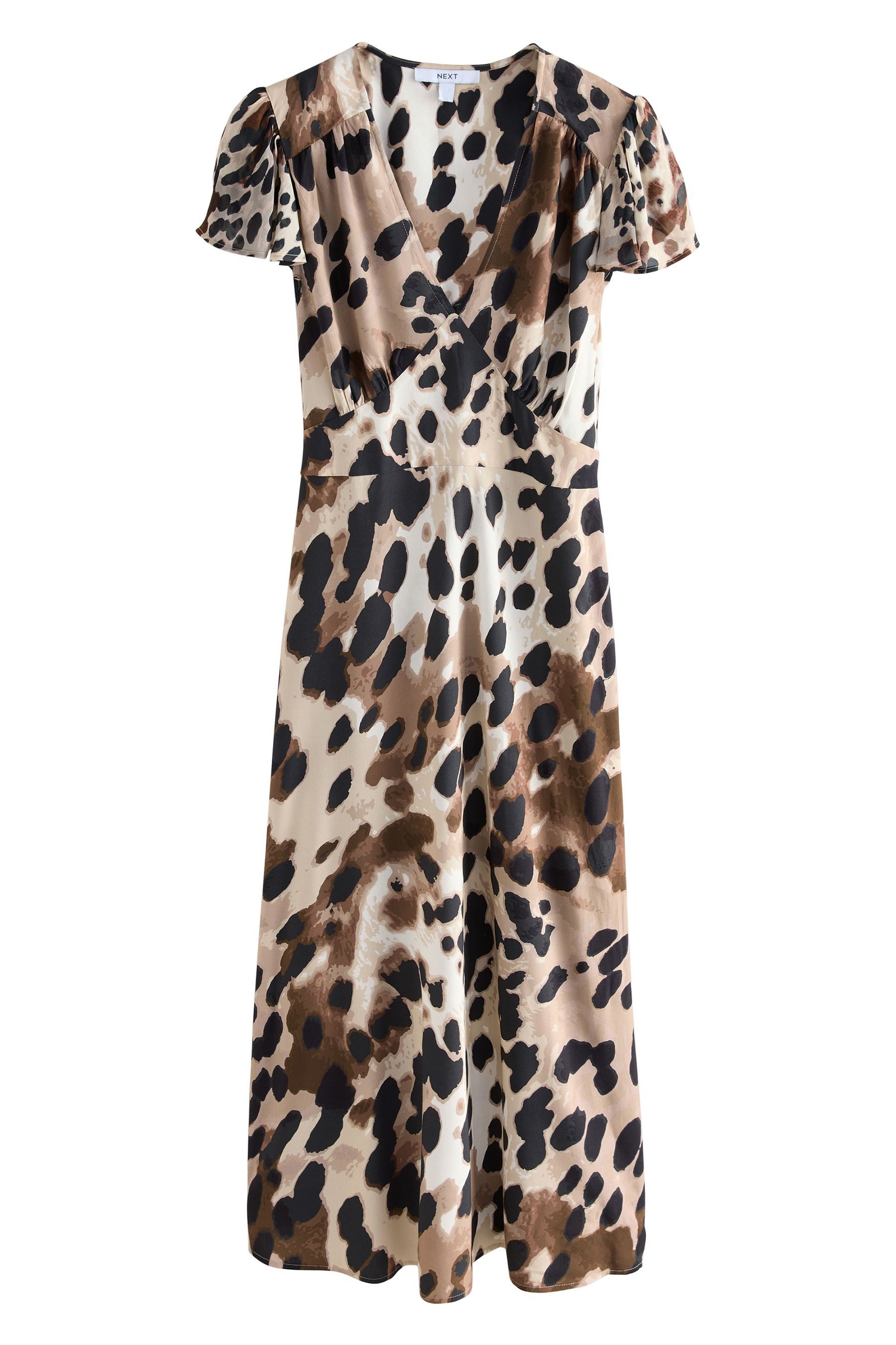 Next Maxikleid Maxikleid mit Flatterärmeln, Kurzgröße (1-tlg) günstig online kaufen