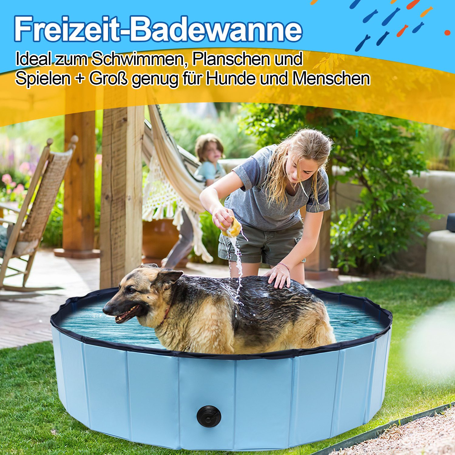 Clanmacy Hundepool Leim Katzen Swimmingpool Schwimmbecken Haustier Pool Planschbecken