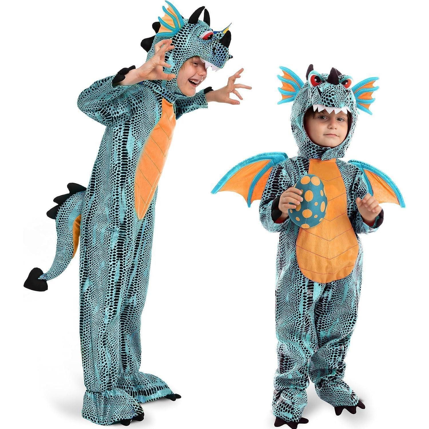 LuxusKollektion Monster-Kostüm Drachenkostüm Kinder Blau Gr. S (5-7)