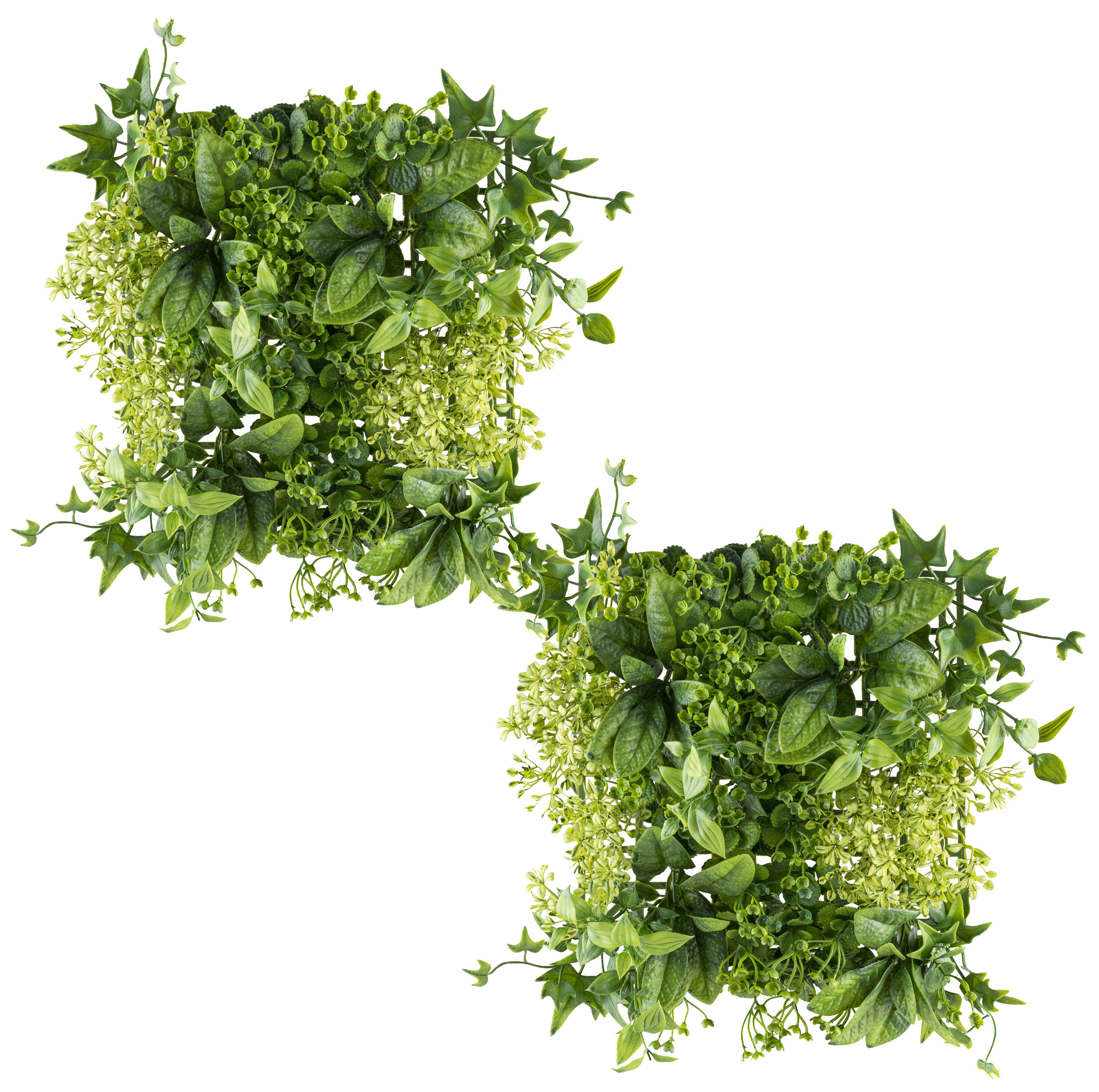 Kunstpflanze Wandmatte Blätter-Mix, Creativ green, Höhe 25 cm, als perfekte Wand-Deko