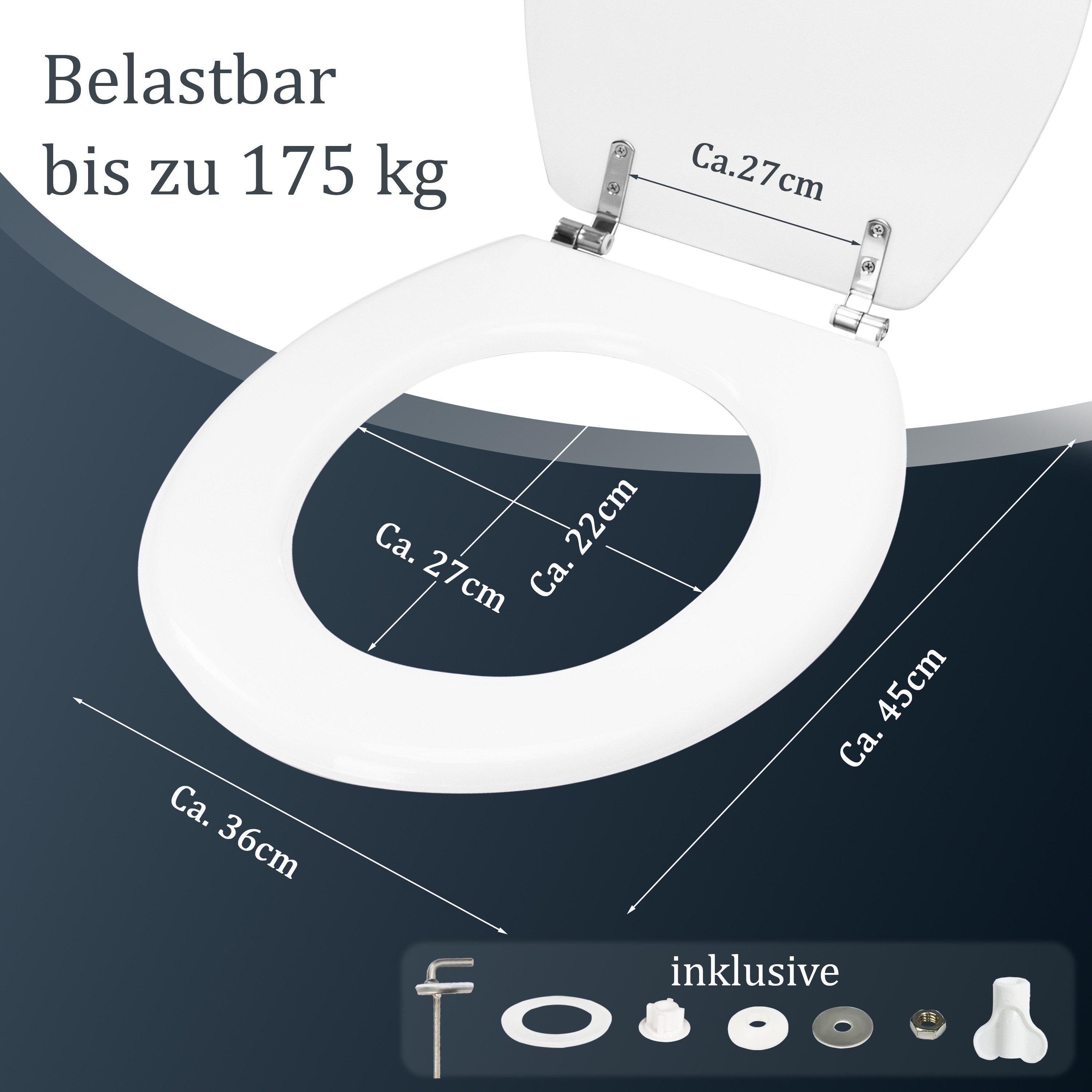 Ribelli WC-Sitz Toilettensitz, Toilettendeckel, MDF Holzkern günstig online kaufen