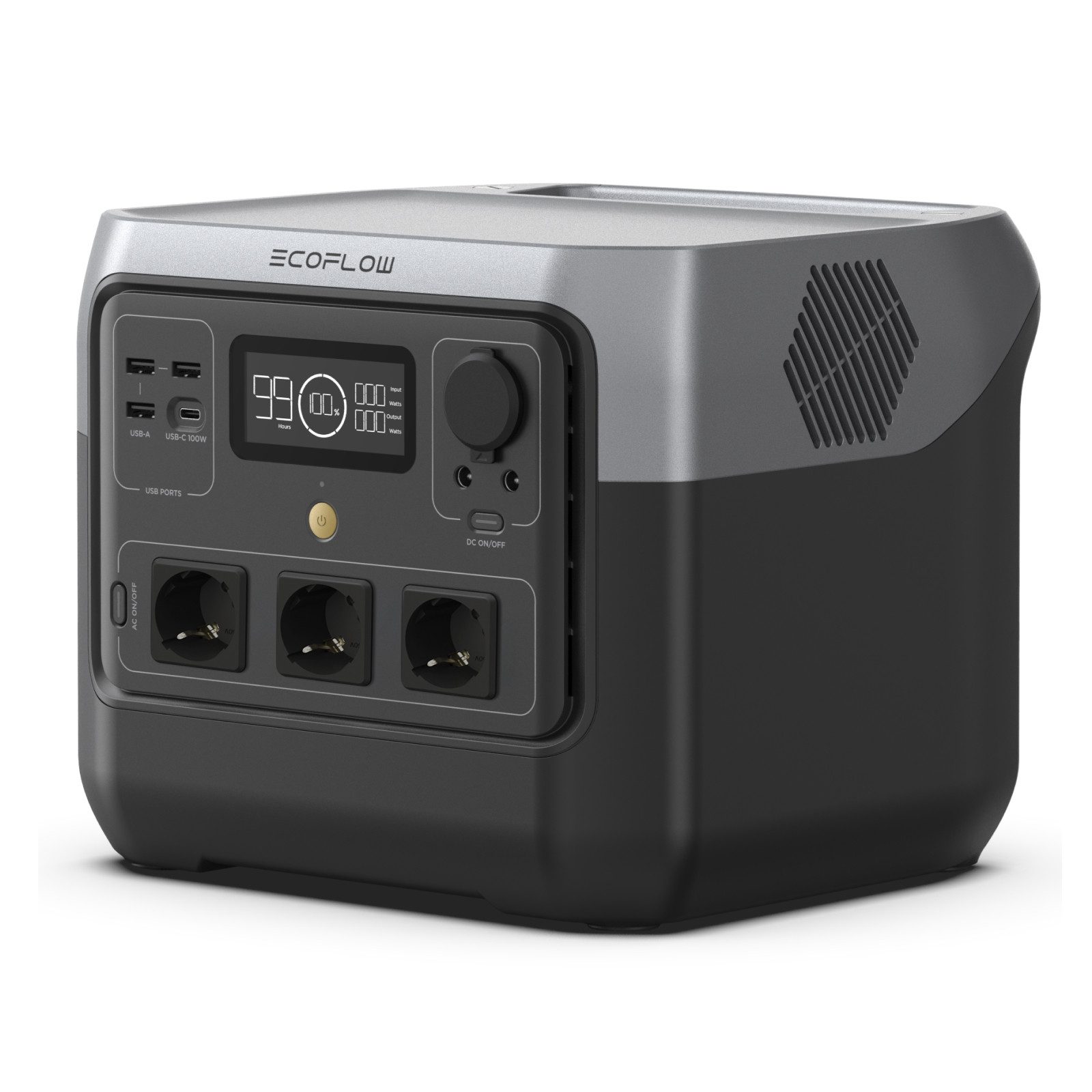 Ecoflow EcoFlow Tragbare Powerstation RIVER 2 Pro, 768Wh Solargenerator Powerstation EcoFlow River 2 Pro EcoFlow RIVER 2 Pro (220-240 V), X-Boost Funktion (bis zu 1600 W), X-Stream Schnellladung