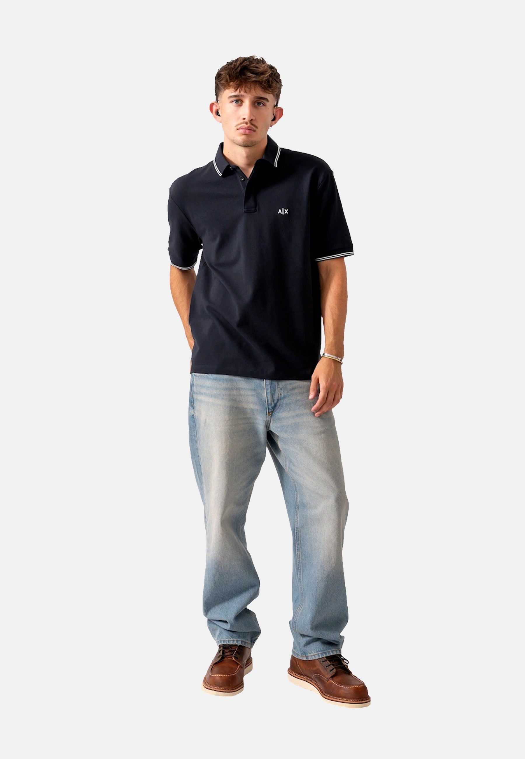 AIX ARMANI EXCHANGE Poloshirt Poloshirt Kurzarmshirt mit Polokragen (1-tlg., 1)
