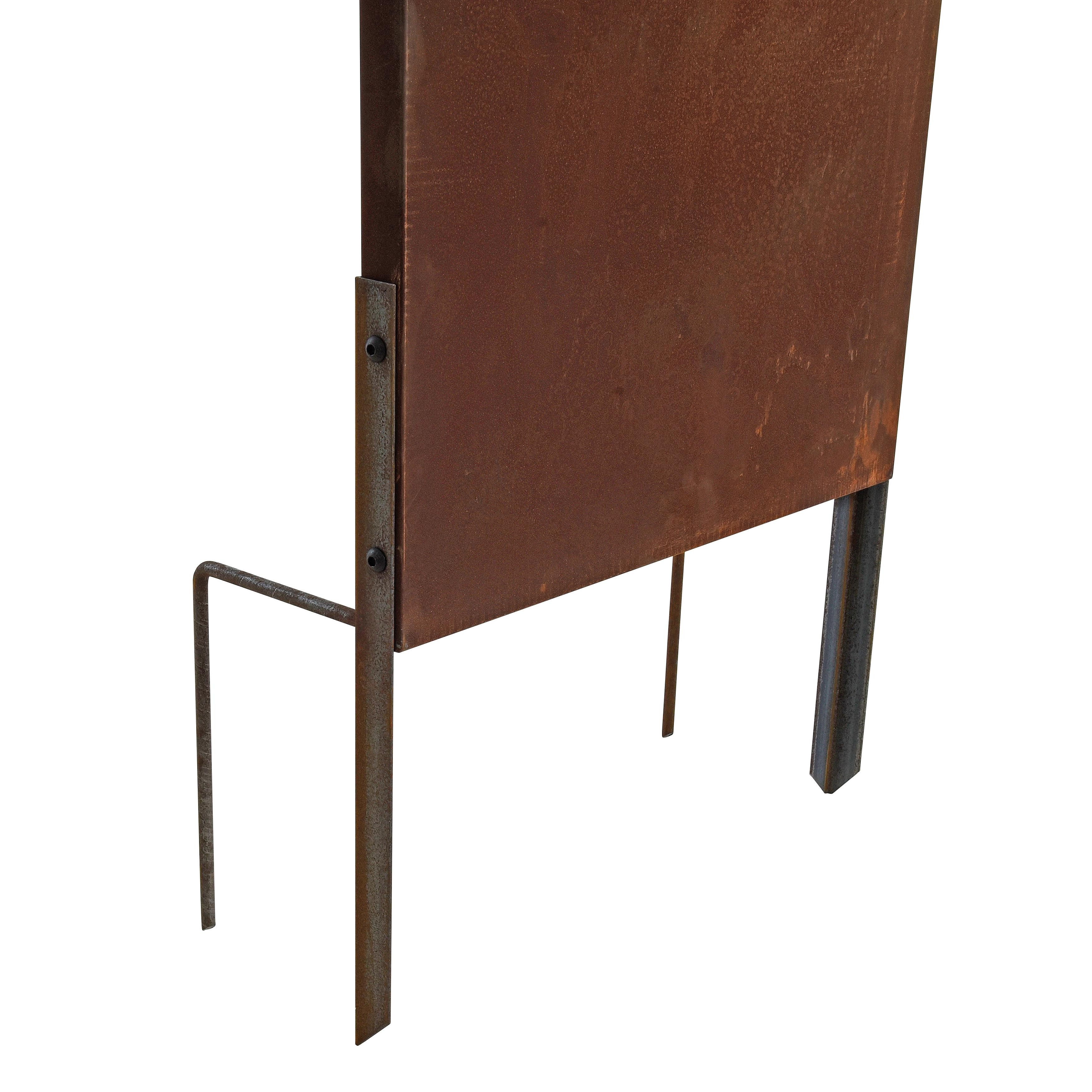 ESTEXO Sichtschutzelement Sichtschutz Rost Metall Gartenzaun 150x50cm Steckfuß Sichtschutzwand