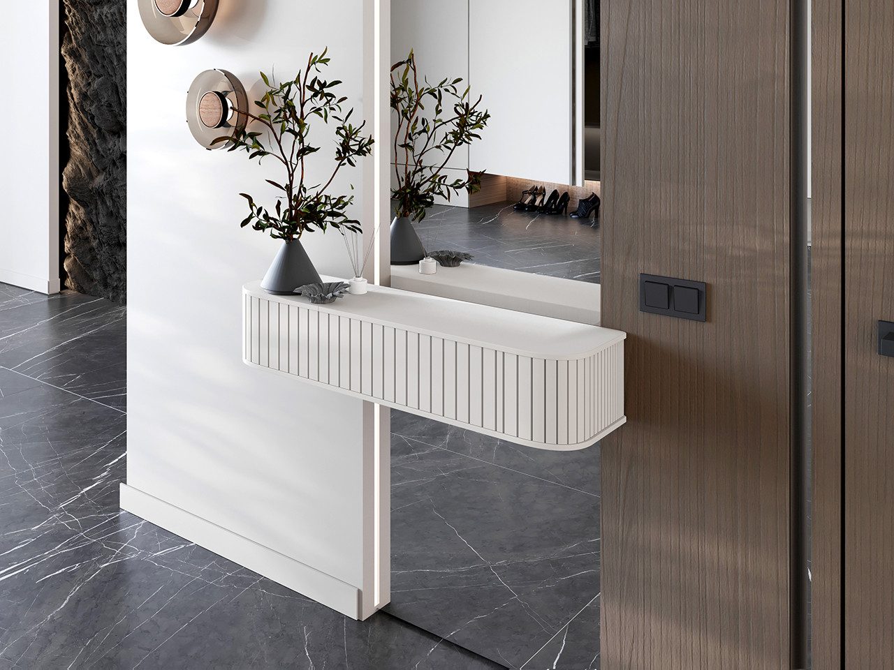 MOEBLINE Schminktisch Schminkkommode Hängeschrank für den Flur ZILLO weiß günstig online kaufen