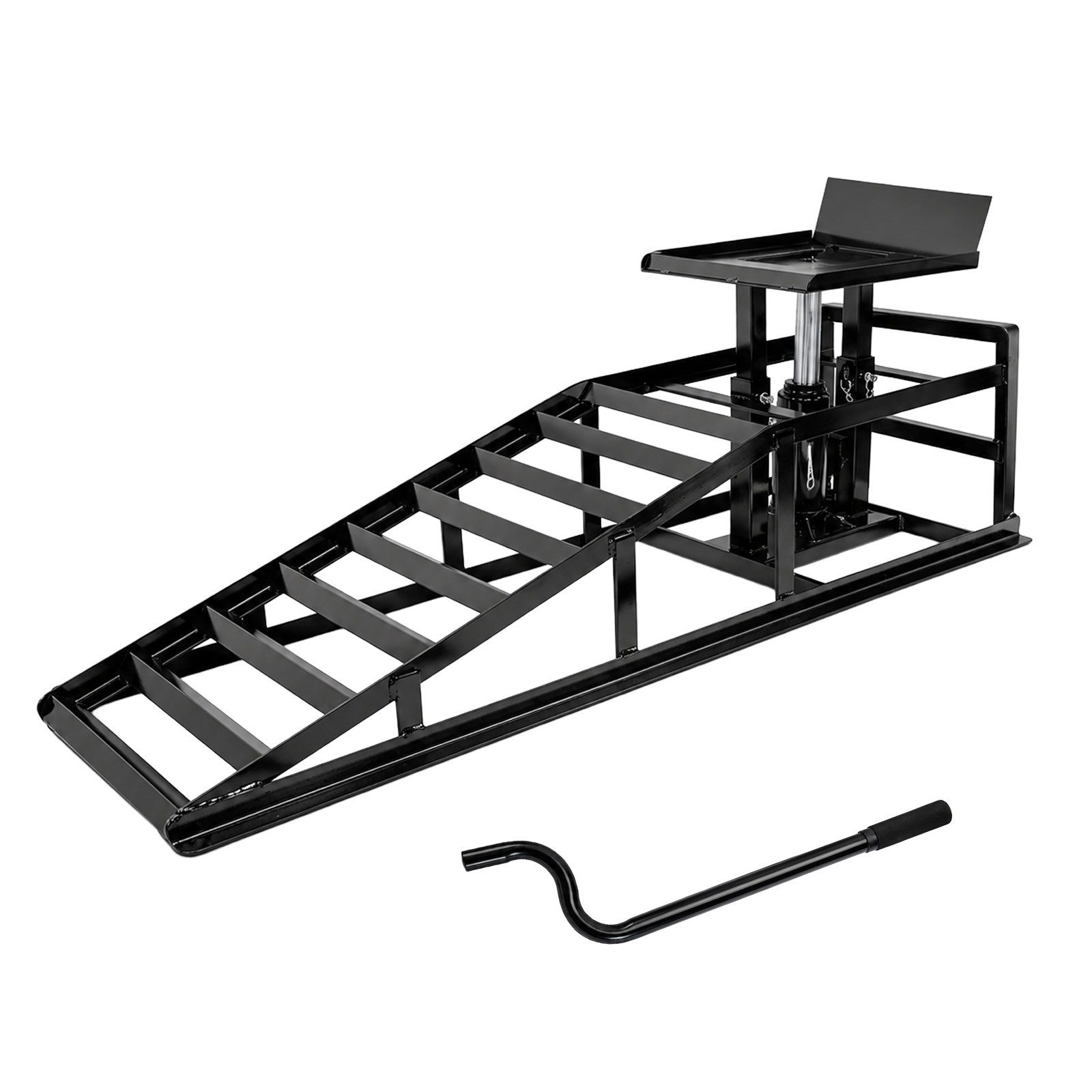 TRUTZHOLM Auffahrrampe mit hydraulischem Wagenheber Hubhöhe 24-36 cm Tragkraft 2000 kg (1-St), höhenverstellbar,115x34x43(LxBxH),maximale Belastung je Rampe 2000kg