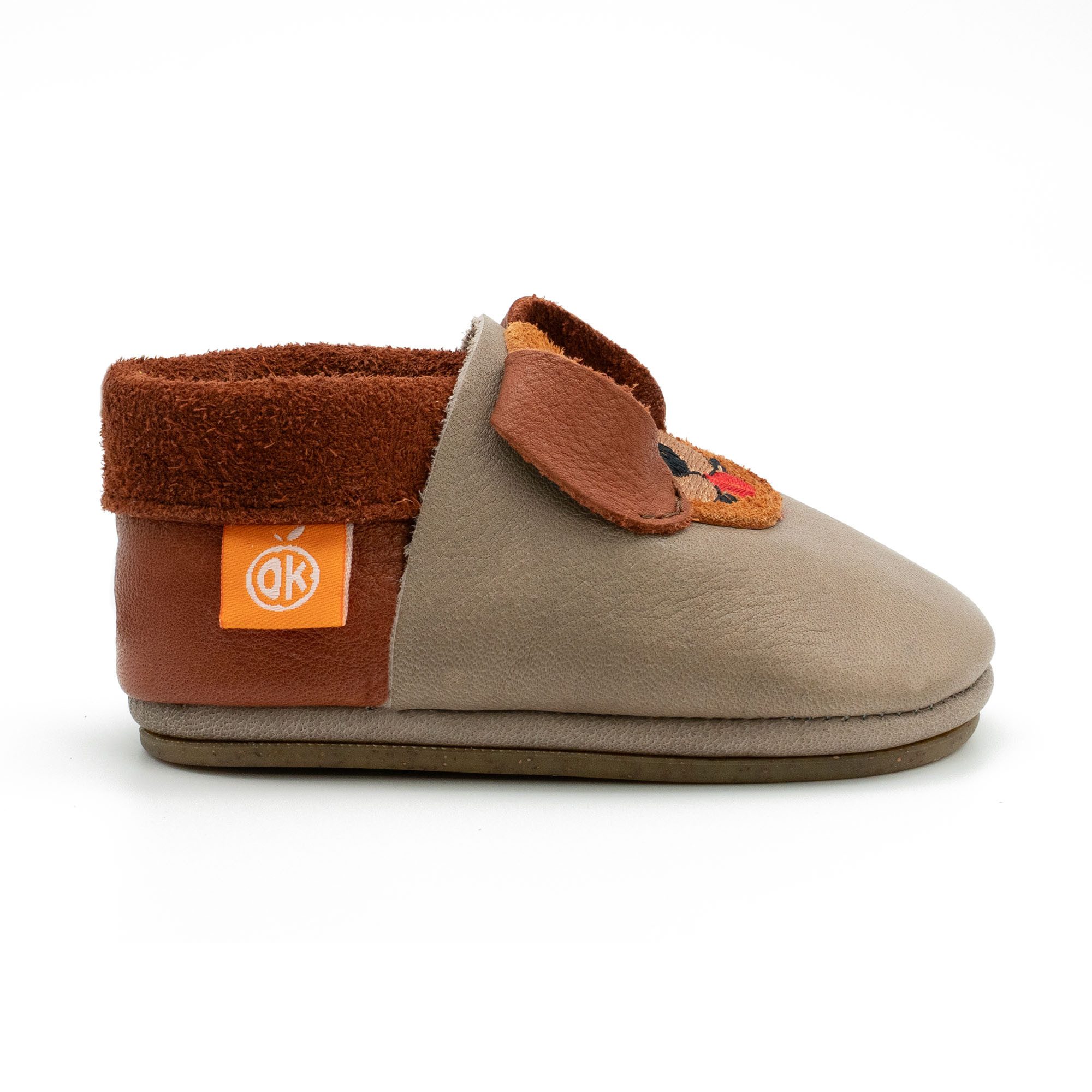 Orangenkinder® Hausschuhe Kindergarten rutschfest, handgefertigt - Barfußschuh pflanzlich gegerbtes Leder, Made in Germany, Kindergartenschuhe