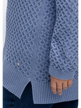Sheego V-Ausschnitt-Pullover Große Größen in Wabenstruktur, aus reiner Baumwolle