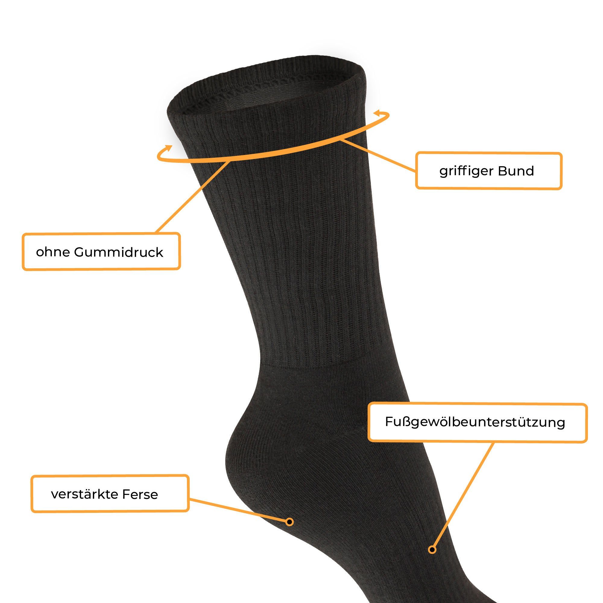hemmy Fashion Sportsocken Damen / Herren Sport - Socken, (vers. Größen) "3er - 24er Pack" (24-Paar) Klassische Baumwollsocken Atmungsaktiv Frottee - Tennissocken