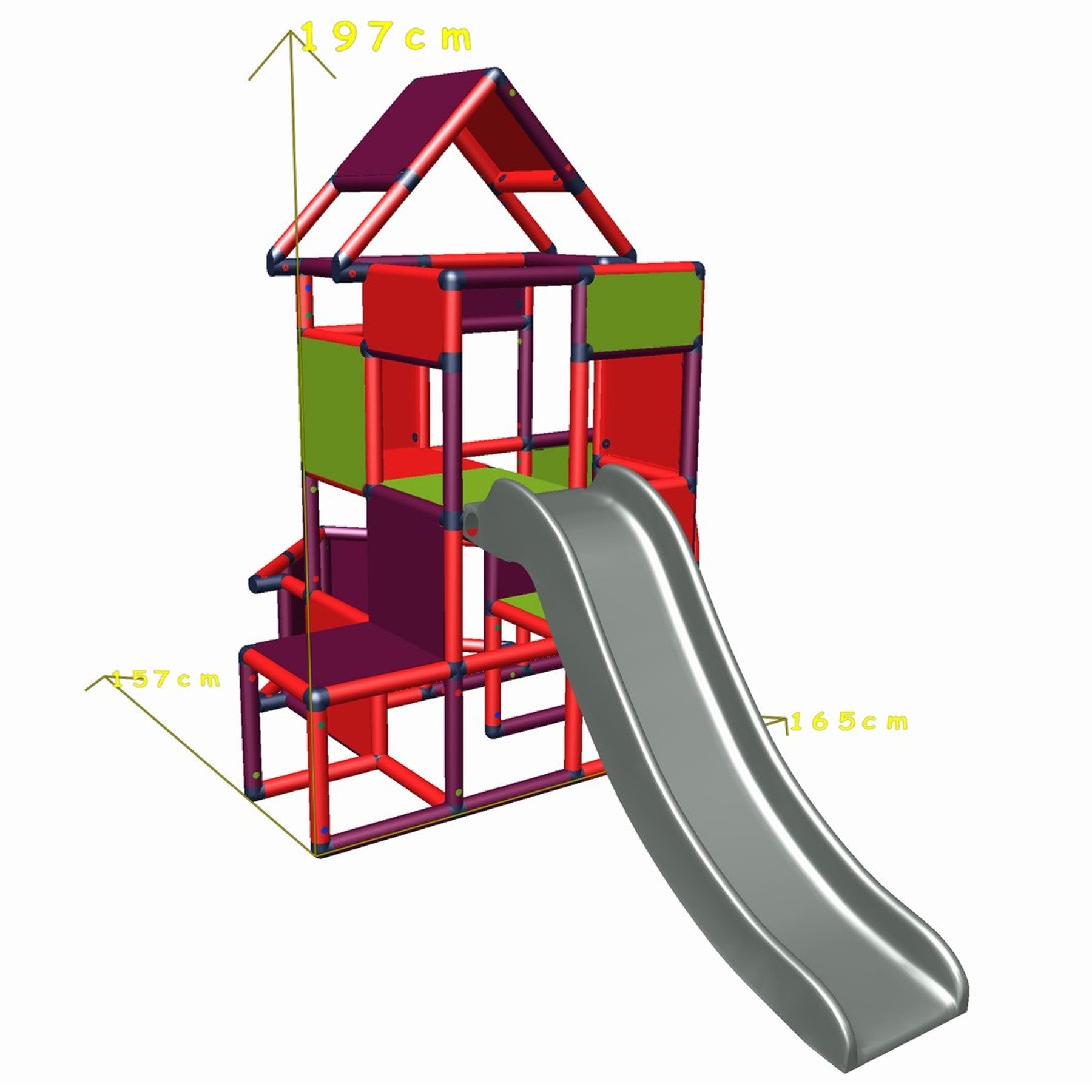 move and stic LISA großer Turm mit Rutsche Konstruktions-Spielset, In- und Outdoor