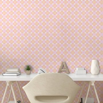 Abakuhaus Vinyltapete selbstklebendes Wohnzimmer Küchenakzent, Kreis Blush Töne Oval Geometric