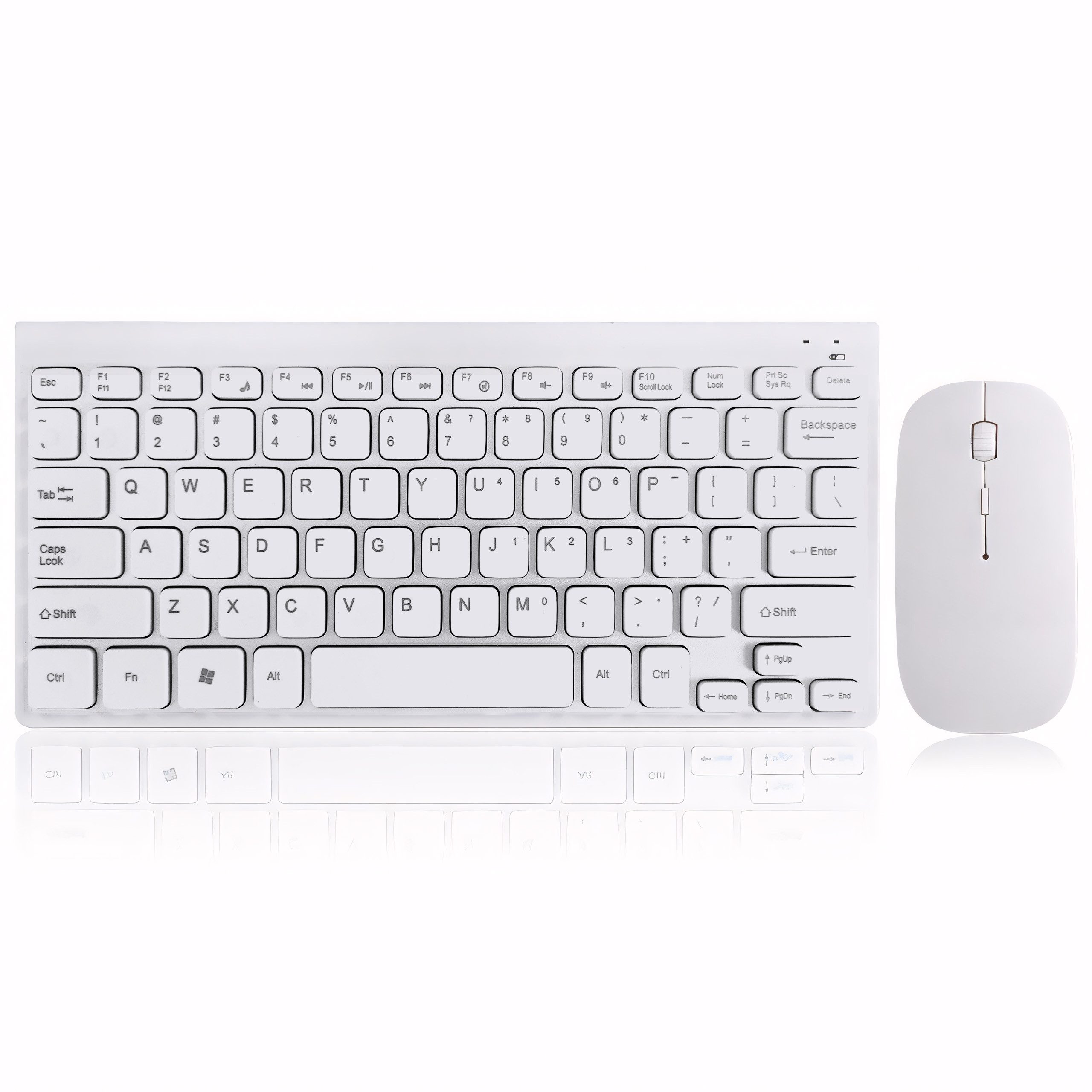 Retoo Maus Keyboard Wireless QWERTY Tastatur Set 2,4GHz PC Funkmaus Weiß Tastatur- und Maus-Set, (Kabelloses Tastatur- und Maus-Set, Kompakte Funktastatur und Mouse), Mobilität, Tippkomfort, Lange Batterielebensdauer, Multimedia-Tasten