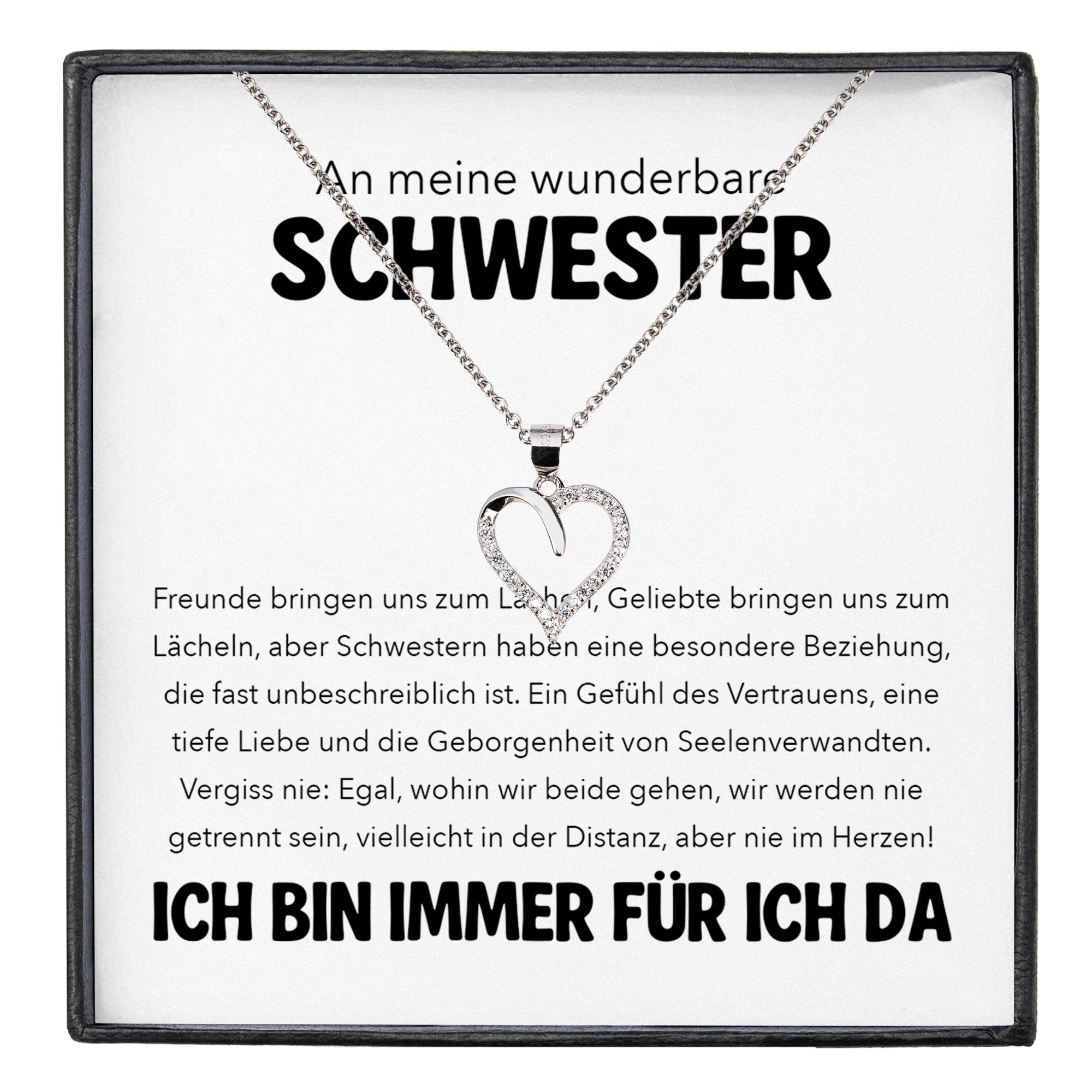 Schmuckset An Meine Schwester Geschenk Frauen Mädchen Herz Halskette Geschwister