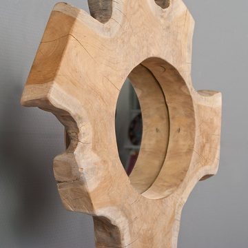 LebensWohnArt Standspiegel Spiegel KAKI aus Teakholz mit Holzfuß