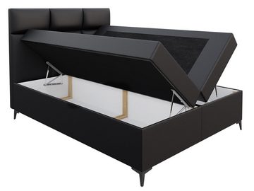 MIRJAN24 Boxspringbett Figaro (Kopfteil und Matratze + Topper), mit 2 Bettkästen, Metallfüße (Höhe: 14 cm)
