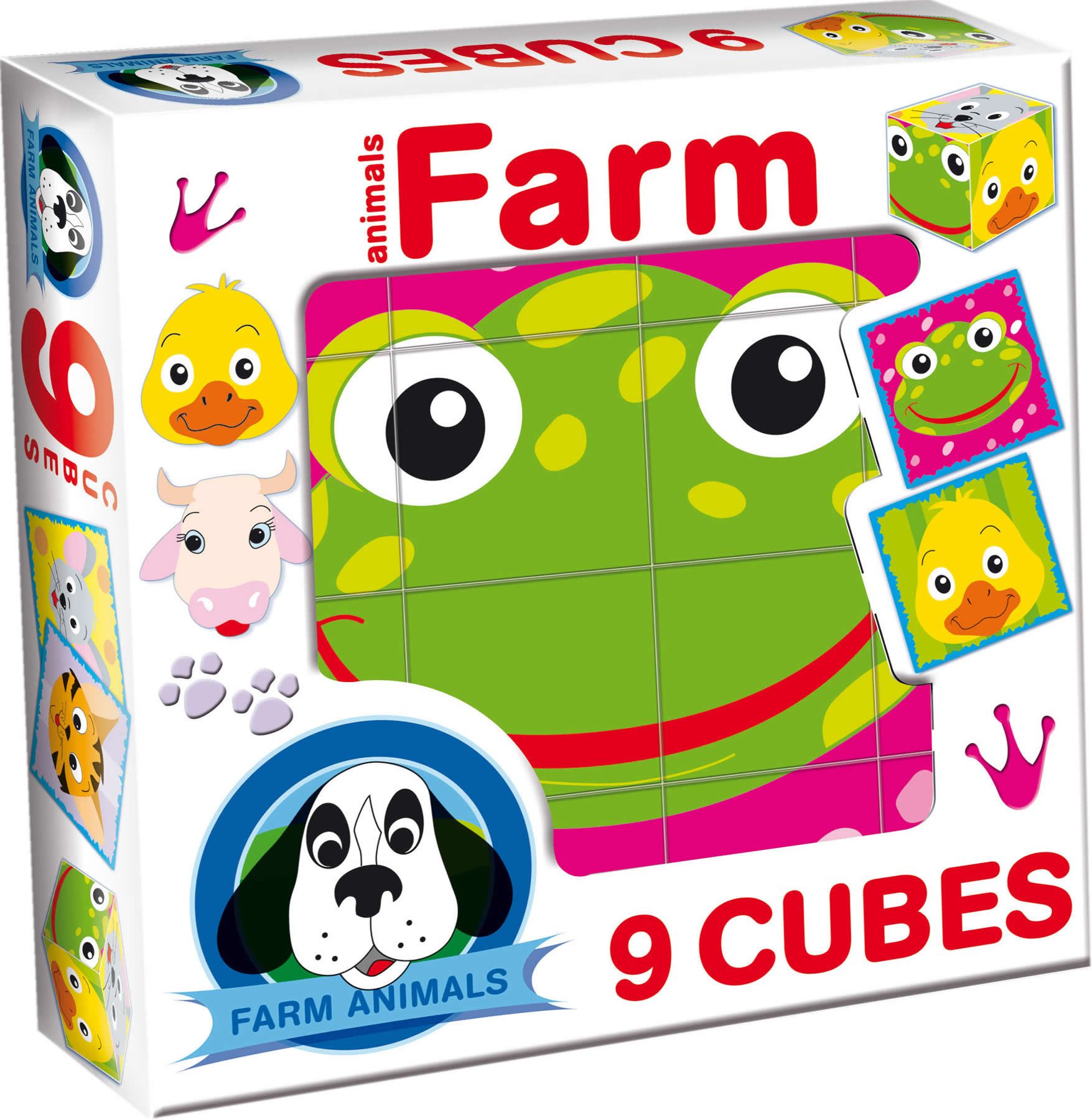 Dohany Würfelpuzzle Bilderwürfel 9-tlg. Bauernhof Bauernhoftiere, Puzzleteile
