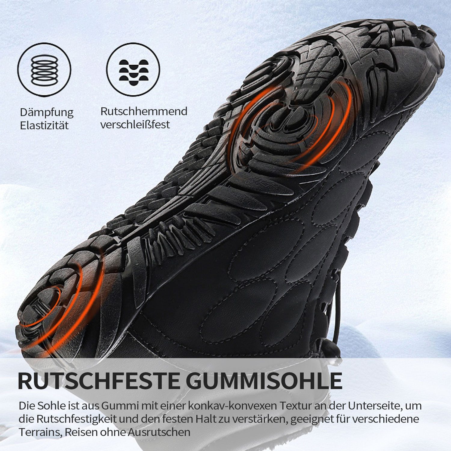 Refttenw Damen Herren Winter Rutschfeste Wanderschuhe mit Plüsch Gefüttert Barfußschuh