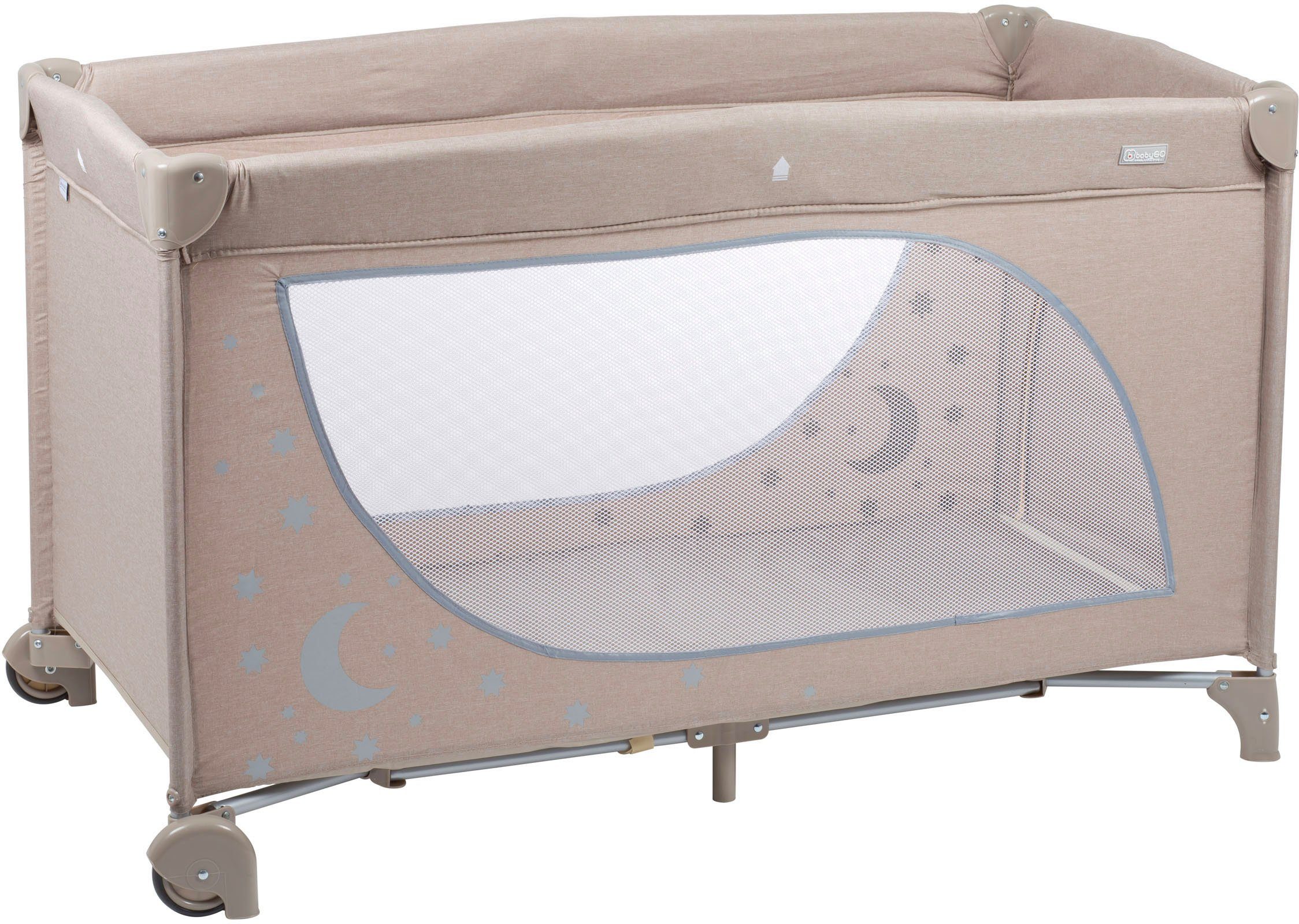 BabyGo Baby-Reisebett Moonstars, beige günstig online kaufen