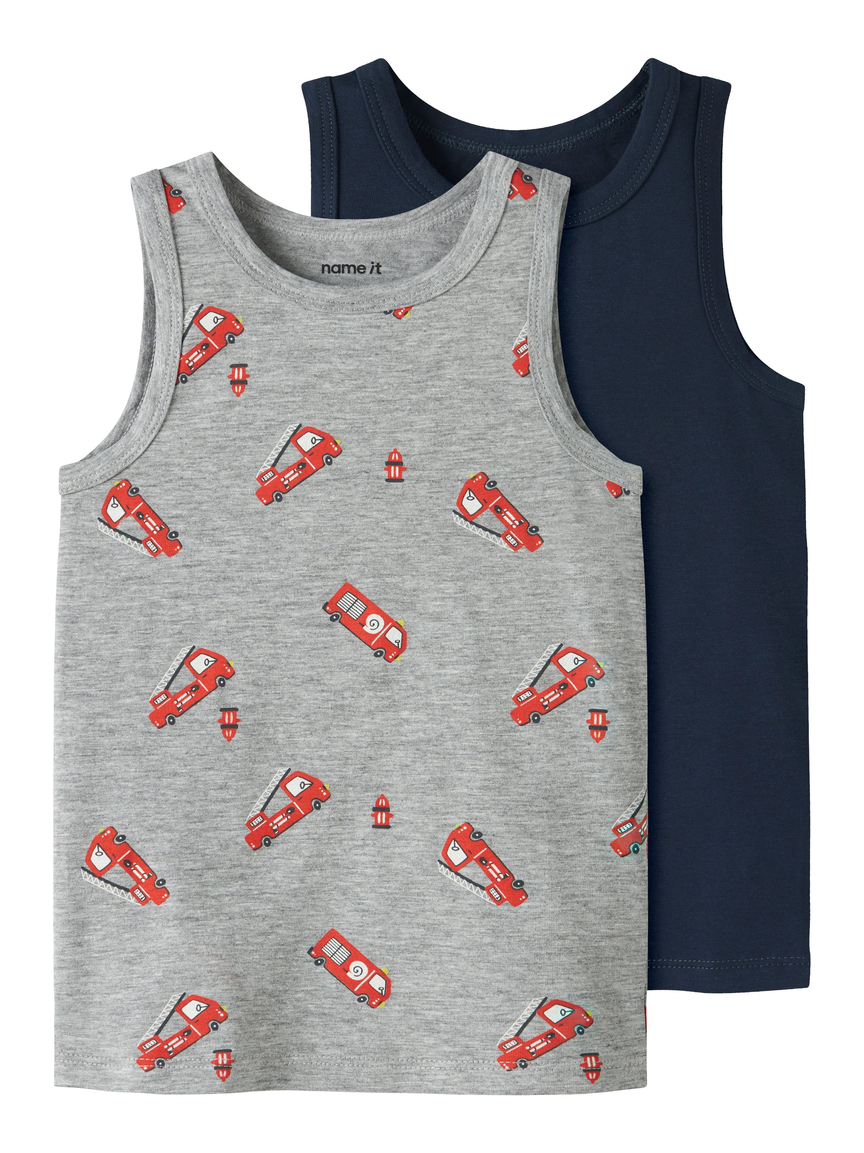 Name It Unterhemd NMMTANK TOP 2P GREY FIRETRUCK NOOS (Packung, 2-St)