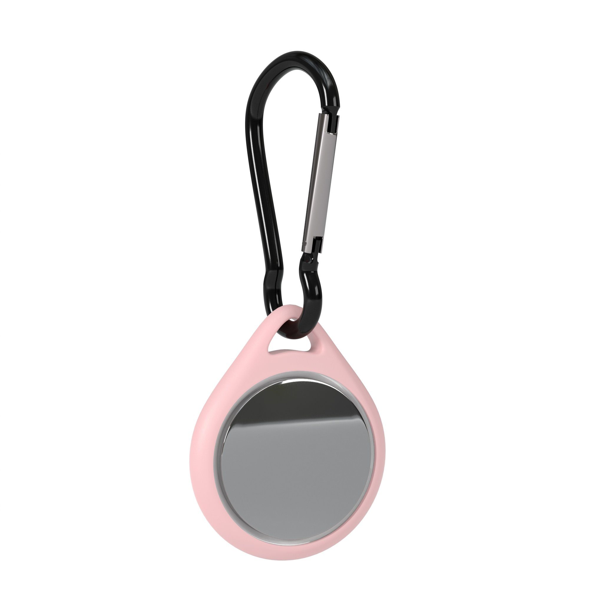 aus kompatibel Schutzhülle Schlüsselanhänger mit Airtags CASE Hülle Apple Karabiner AirTag, Silikon EAZY Anhänger Karabiner Tracker Rosa