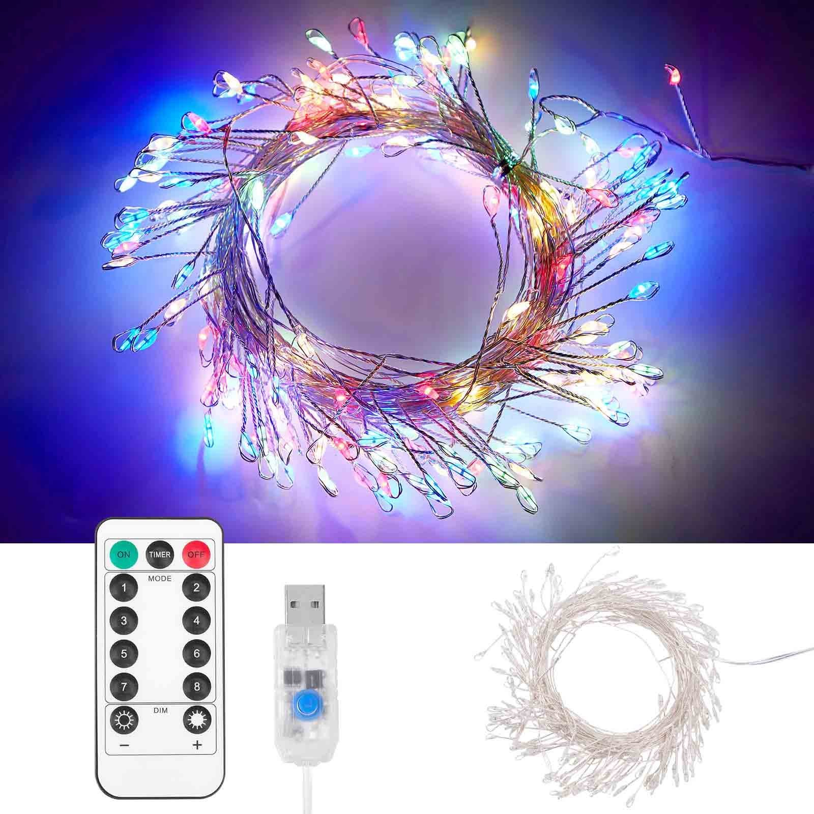 Multicolor modi LED 3M/6M wasserdicht,Fernbedienung,8 Lichterkette,USB-betrieben, LED-Lichterkette Sunicol