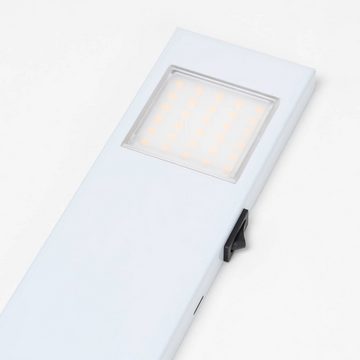 Prios Schrankleuchte Lorna, LED-Leuchtmittel fest verbaut, warmweiß, Modern, Edelstahl, Polycarbonat, Acrylic, edelstahl, weiß, 3 flammig