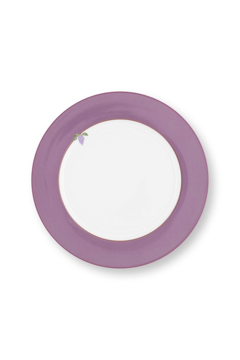 PiP Studio Speiseteller Lily&Lotus Speiseteller weiss/lila 26,5cm, Plate Lily&Lotus Uni Lilac 26.5cm