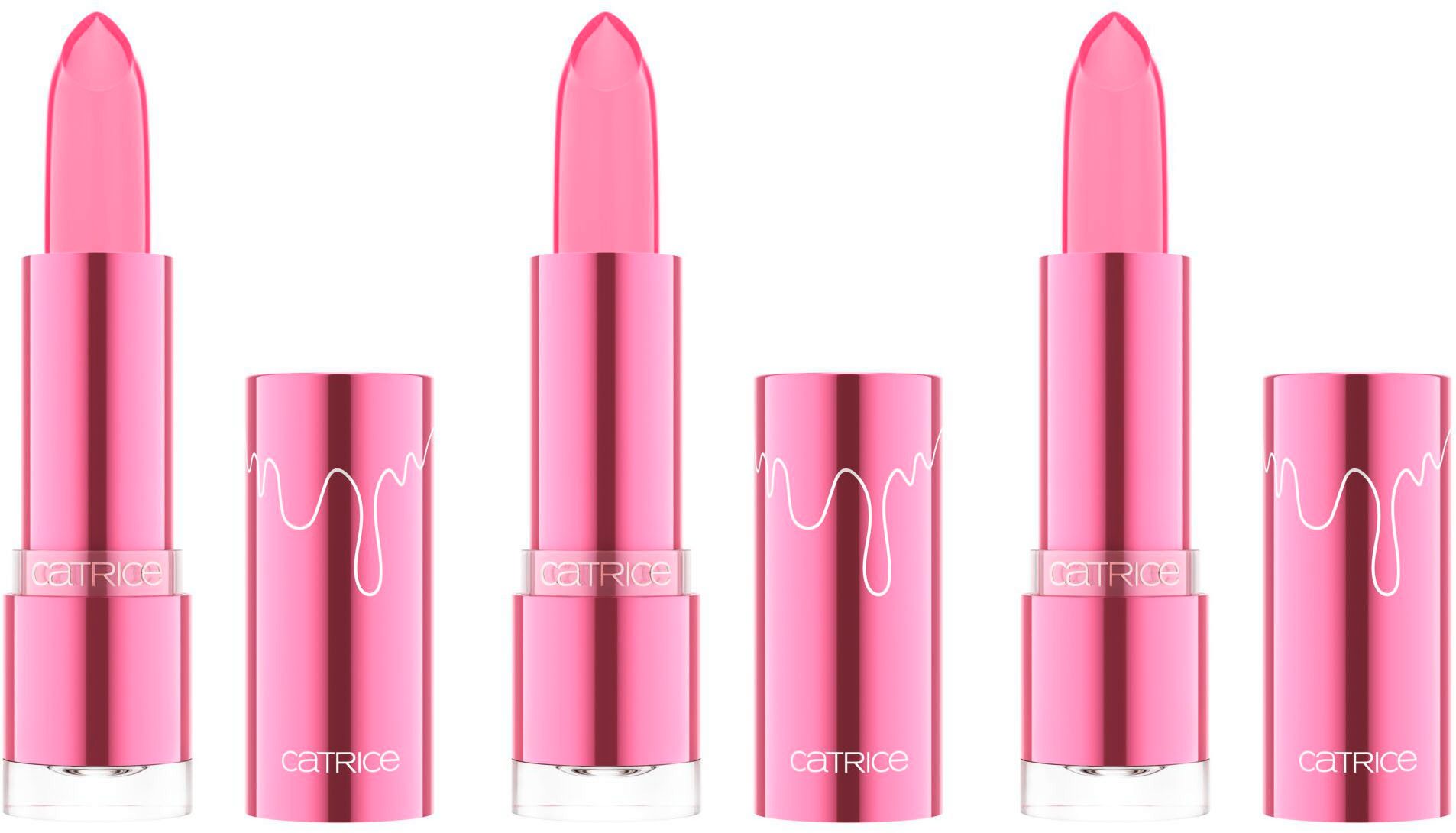 Catrice Lippenbalsam Soft Glaze Glow Lip Balm, 3-tlg., mit zartem rosa