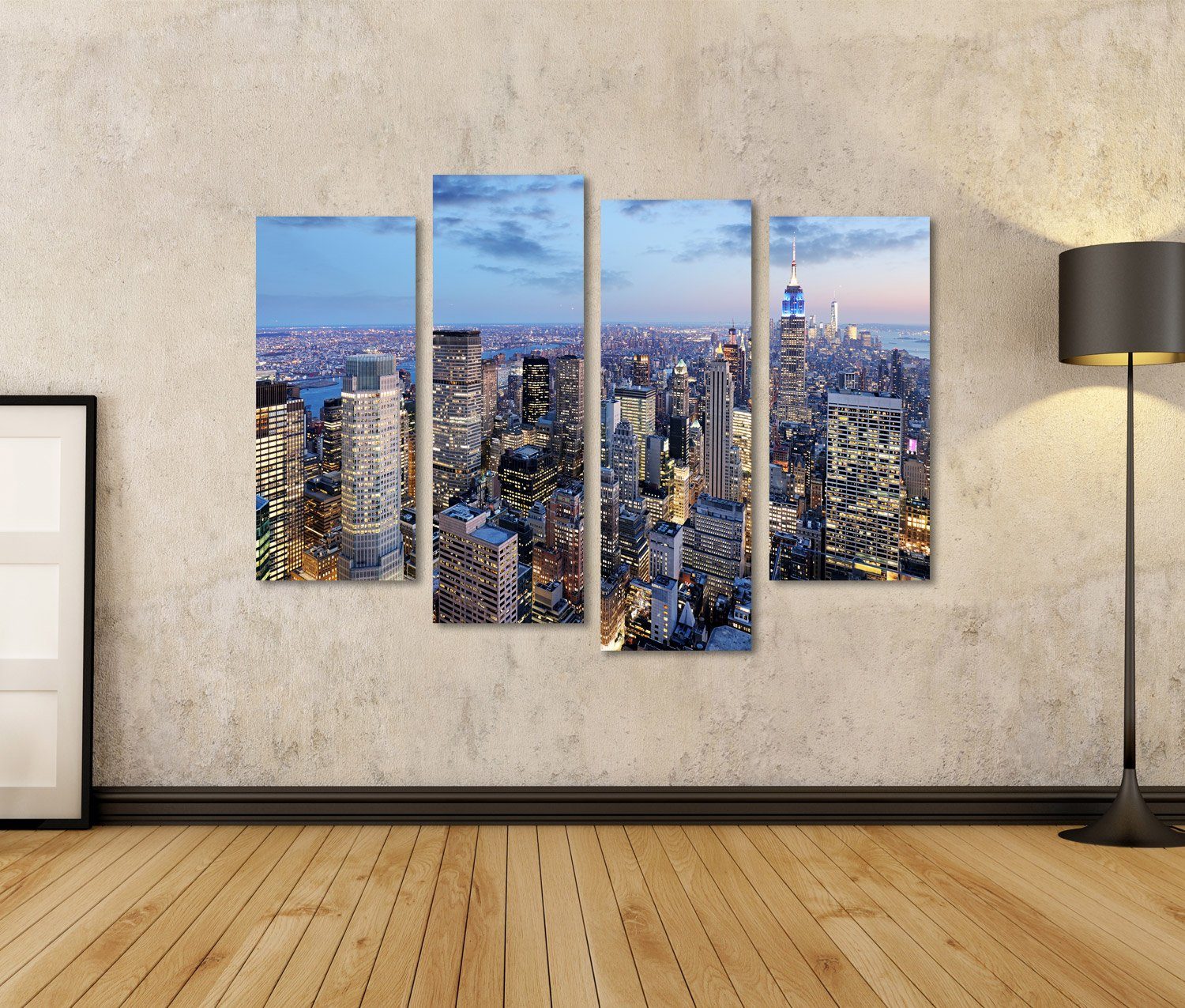 islandburner Leinwandbild Bild auf Leinwand New York City In Der Nacht Manhattan Usa Wandbild L