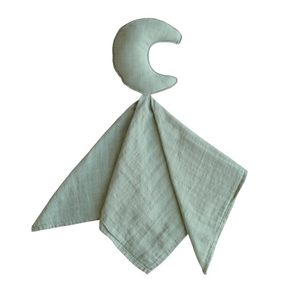 Mushie Schnuffeltuch Moon Lovey, Babytuch Babyaccessoire Babyspielzeug Musselin Grün