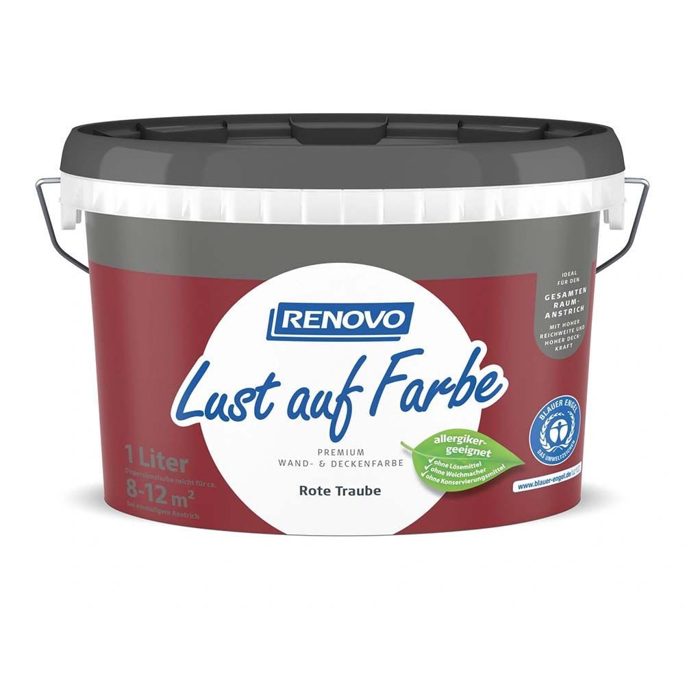 Renovo Wandfarbe Renovo Wand- und Deckenfarbe Lust auf Farbe matt 1,0 Ltr. Rote Traube