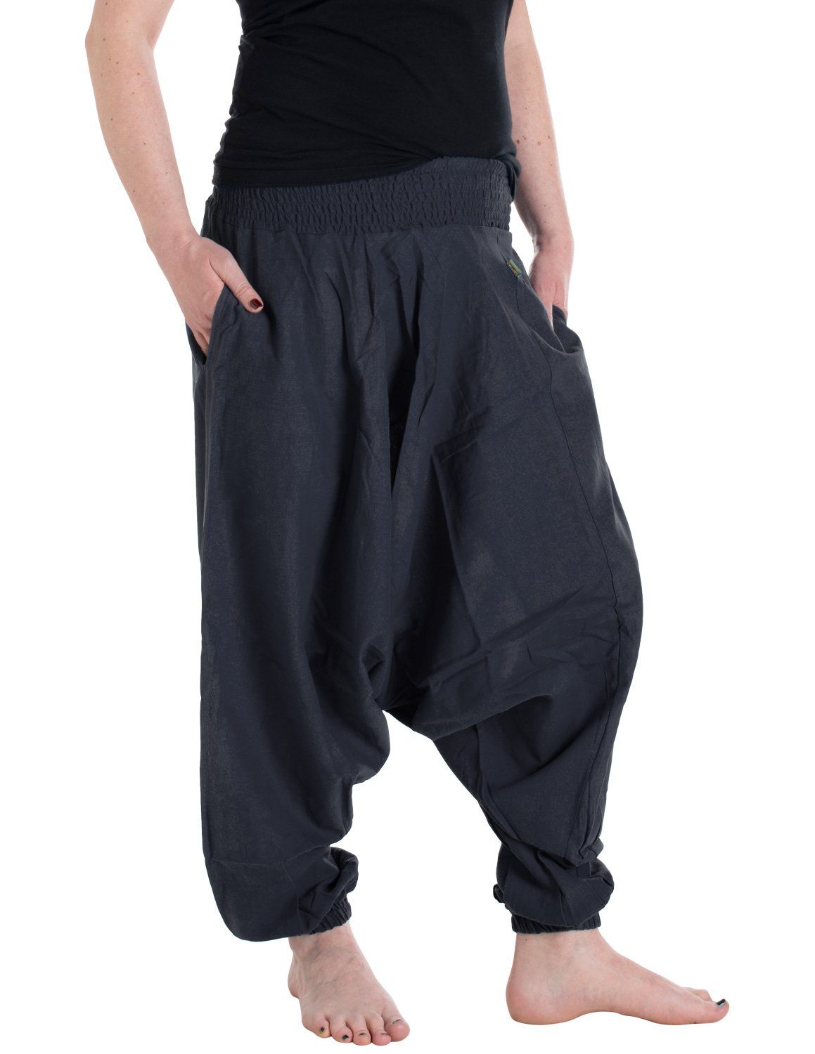 Vishes Haremshose Unisex Haremshose Einfarbig Einheitsgröße 34-46 Orientalisch, Yoga, Festival, Hippie Style