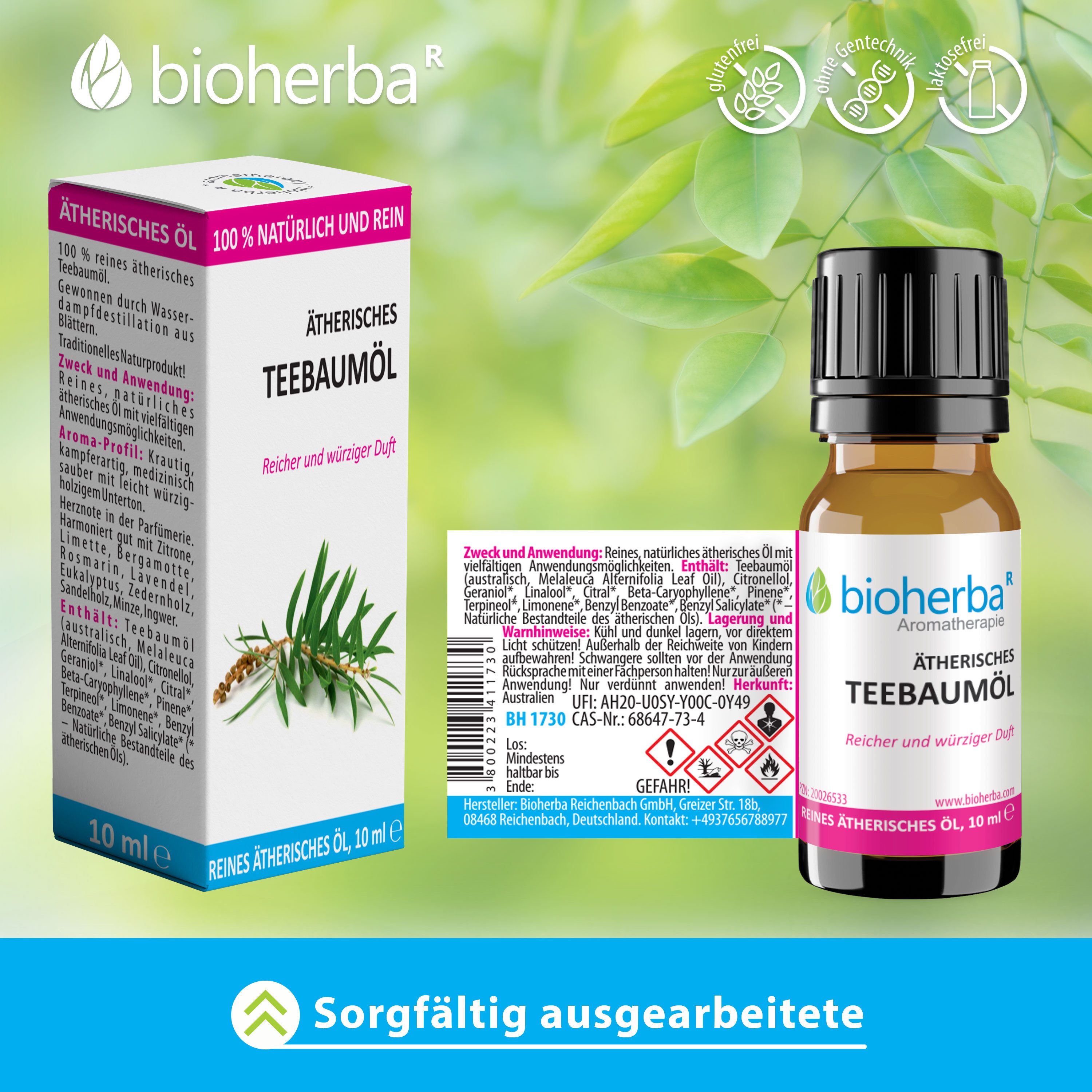 BIOHERBA R Pflege-Set Bioherba Ätherisches reines Teebaumöl 10 ml