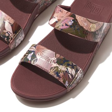 Fitflop LULU X JIM THOMPSON Pantolette, Keilabsatz, Sommerschuh, Schlappen mit zwei Bandagen