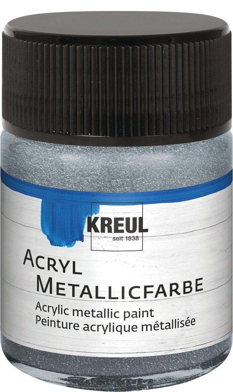 Kreul Metallglanzfarbe Acryl Metallicfarbe, ml 50 Silber