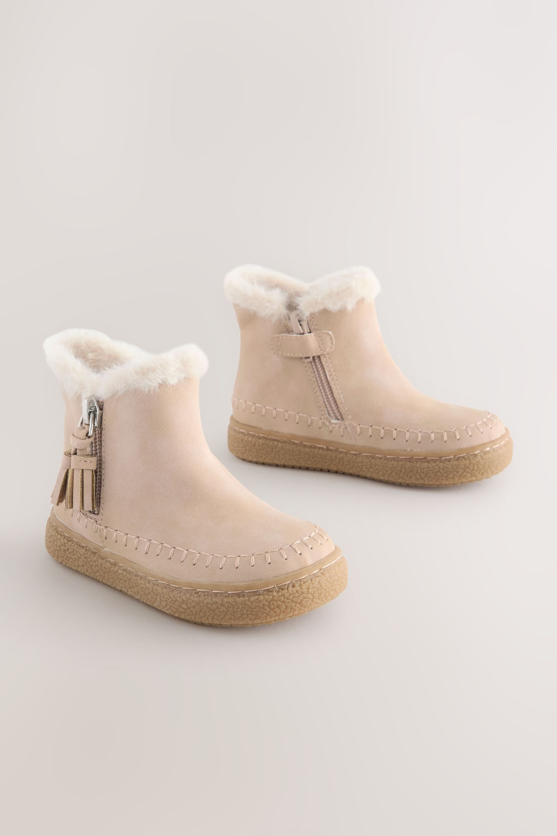 Next Reißverschluss-Stiefeletten mit Kunstfellfutter Stiefelette (1-tlg)