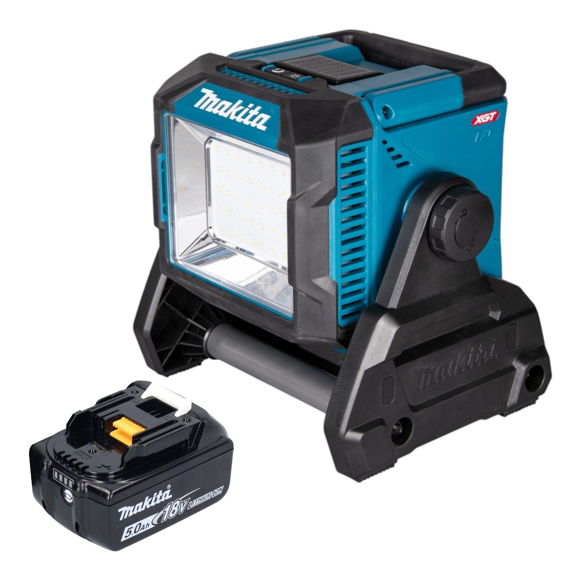 Makita Baustrahler ML 005 G T1 18 / 40 V max. 3.600 lm + 1x Akku 5,0 Ah - ohne Ladegerät