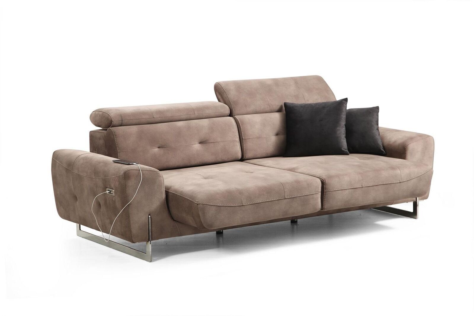 JVmoebel Wohnzimmer-Set Set Wohnzimmer Europa Sofa (2-St., Dreisitzer Made Sessel Modern Couch 3 in Sitzer Sofa + Nur Sessel), Textil