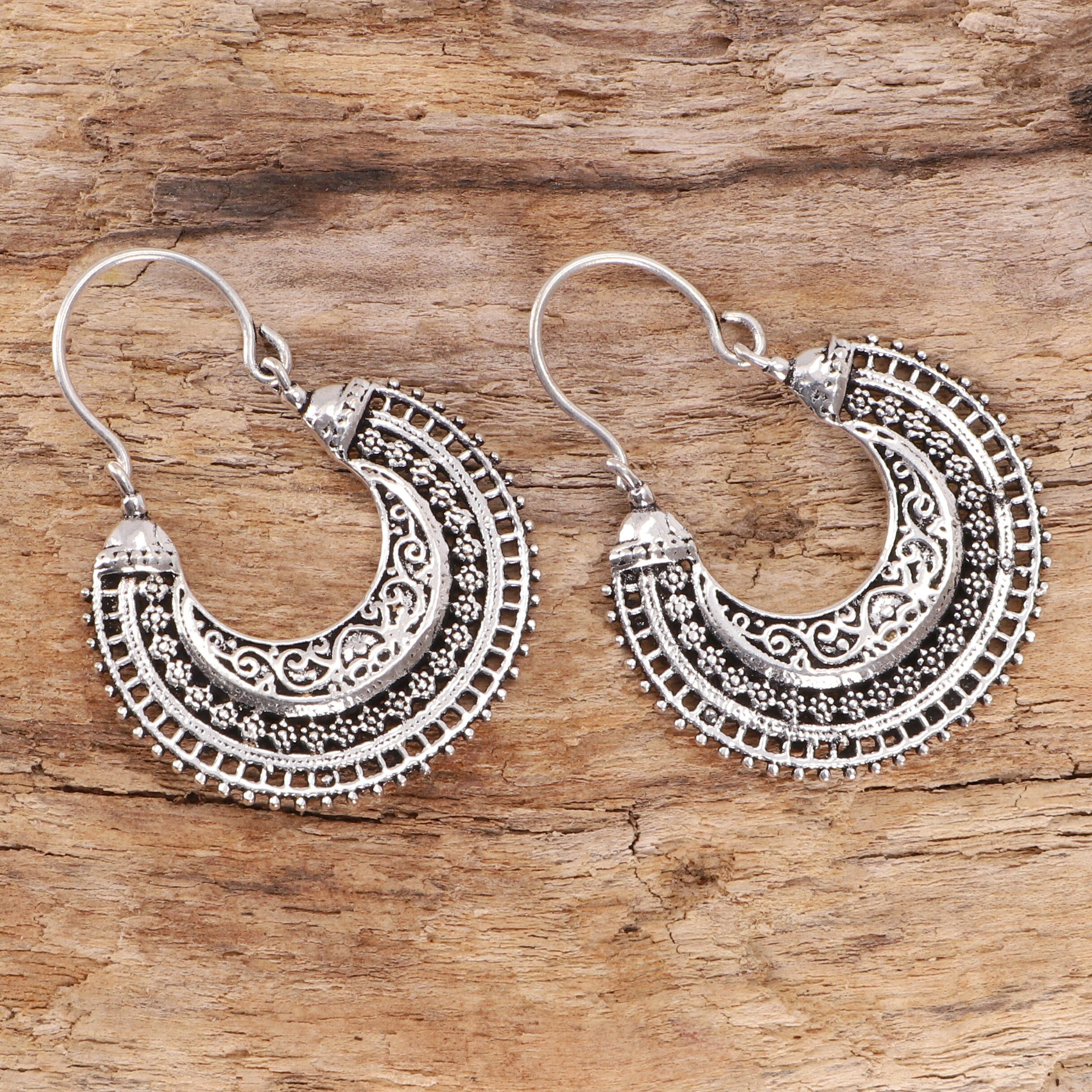 Guru-Shop Paar Ohrhänger Boho Ohrringe, silberne indische Ohrringe aus.. günstig online kaufen