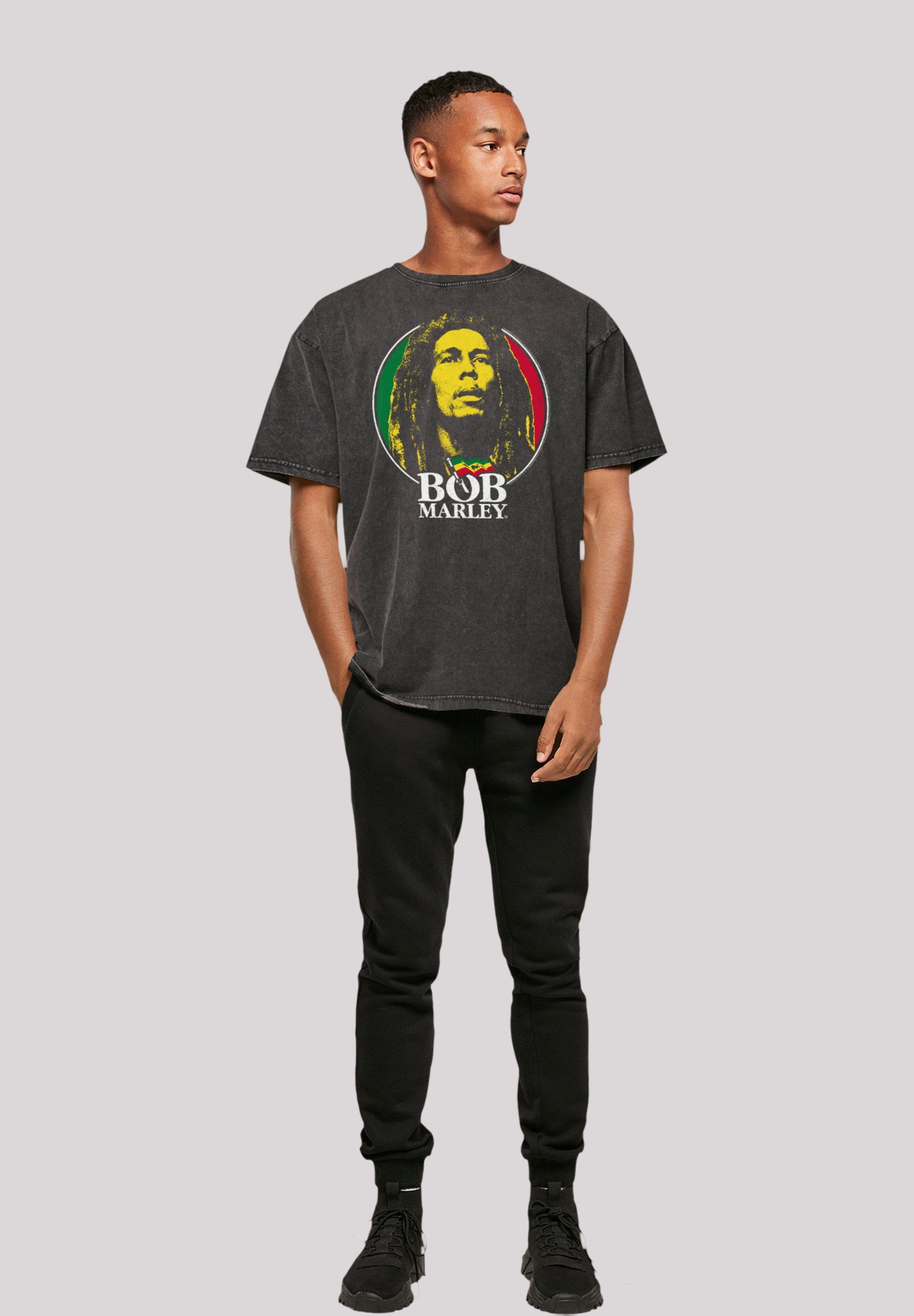 F4NT4STIC Reggae By Qualität, Musik, Badge Off Marley Logo T-Shirt Rock Premium Music Bob