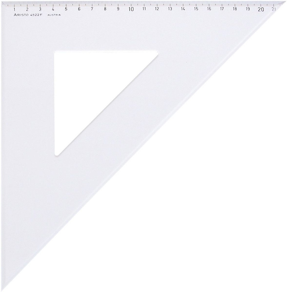 ARISTO Geodreieck Dreieck 45 Grad mit Facette Acryl 311mm transparent