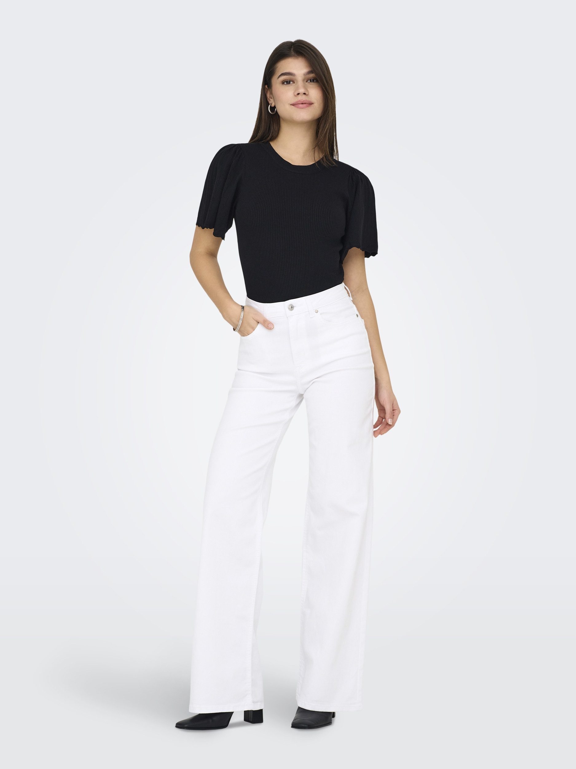 ONLY Bequeme Jeans ONLMADISON BLUSH HW WIDE DNM CRO NO