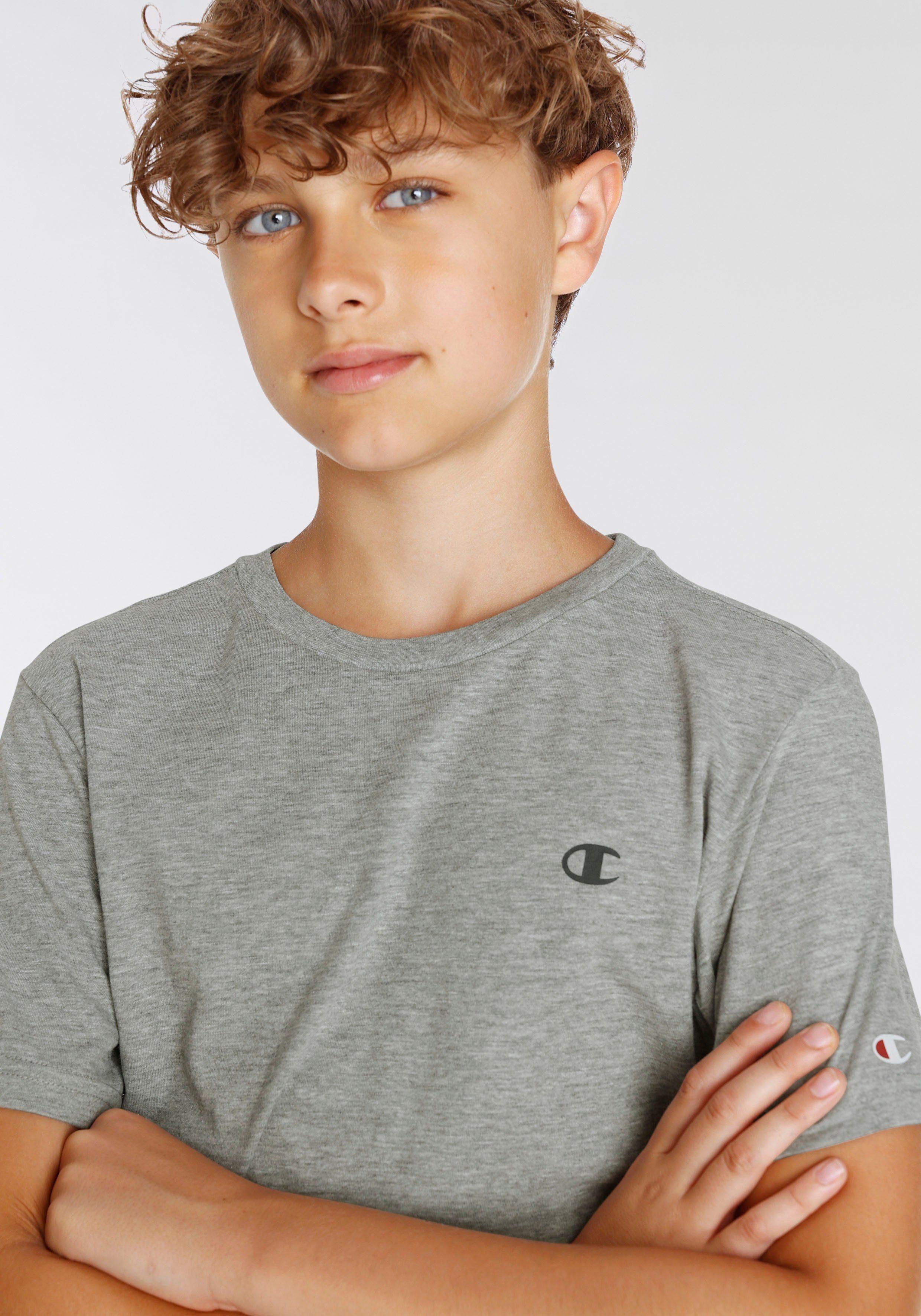 Champion T-Shirt Crew-Neck Kinder Basic schwarz-grau (Packung, 2-tlg) für 2pack 