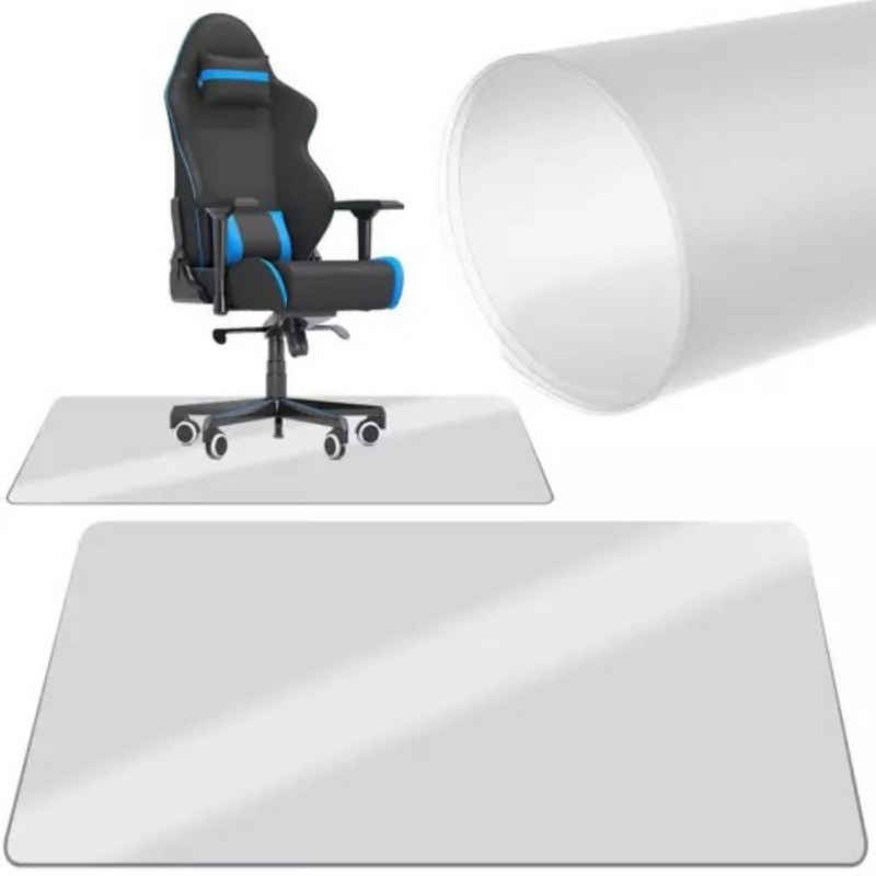 Ruhhy Bodenschutzmatte Milchige Büro Stuhlschutzmatte - 90x130cm, Stuhlschutzmatte-Set, 90x130cm Bodenschutzmatte, Halbtransparentes Design für unauffälligen Bodenschutz